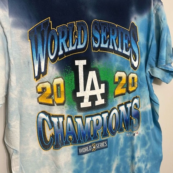 47' Mens Blue Tie Dye Los Angles Dodgers 2020 World Series Champions T-Shirt XL - Picture 2 of 5